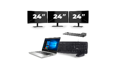 HP ProBook 430 G7 - Intel Core i3-10e Generatie - 13 inch - 8GB RAM - 256GB SSD - Windows 11 + 3x 24 inch Monitor
