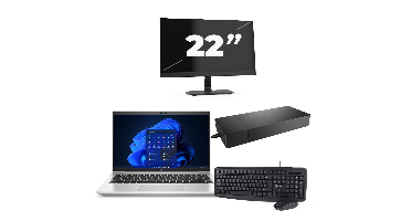 HP ProBook 445 G8 - AMD Ryzen 5 5600U - 14 inch - 8GB RAM - 256GB SSD - Windows 11 Home + 1x 22 inch Monitor