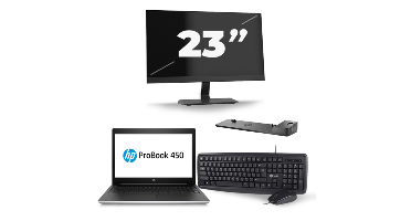 HP ProBook 450 G5 - Intel Core i5-8e Generatie - 15 inch - 8GB RAM - 256GB SSD - Windows 11 + 1x 23 inch Monitor
