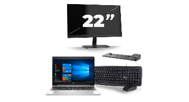 HP ProBook 450 G6 - Intel Core i5-8e Generatie - 15 inch - 8GB RAM - 256GB SSD - Windows 11 + 1x 22 inch Monitor