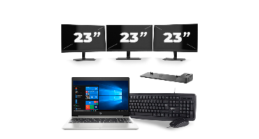 HP ProBook 450 G6 - Intel Core i5-8e Generatie - 15 inch - 8GB RAM - 256GB SSD - Windows 11 + 3x 23 inch Monitor