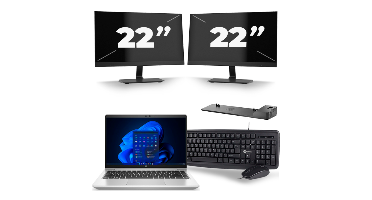 HP ProBook 640 G8 - Intel Core i5-11e Generatie - 14 inch - 8GB RAM - 256GB SSD - Windows 11 + 2x 22 inch Monitor