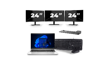 HP ProBook 640 G8 - Intel Core i5-11e Generatie - 14 inch - 8GB RAM - 256GB SSD - Windows 11 + 3x 24 inch Monitor