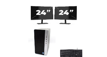 HP ProDesk 600 G4 Micro Tower - Intel Core i7-8e Generatie - 8GB RAM - 256GB SSD - Windows 11 + 2x 24 inch Monitor