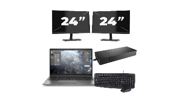 HP ZBook Firefly 14 G7 - Intel Core i7-10e Generatie - 14 inch - 16GB RAM - 256GB SSD - Windows 11 Home + 2x 24 inch Monitor