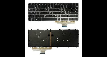 Notebook keyboard for HP EliteBook Folio 1040 G3 with silver frame backlit OEM