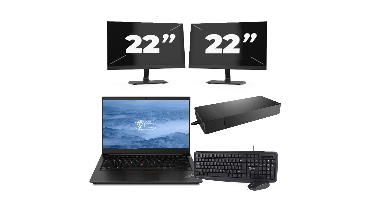 Lenovo ThinkPad E14 - Intel Core i3-10e Generatie - 14 inch - 8GB RAM - 256GB SSD - Windows 11 + 2x 22 inch Monitor