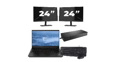 Lenovo ThinkPad E14 - Intel Core i3-10e Generatie - 14 inch - 8GB RAM - 256GB SSD - Windows 11 + 2x 24 inch Monitor