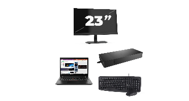 Lenovo ThinkPad X395 - AMD Ryzen 5 PRO 3500U - 13 inch - 8GB RAM - 256GB SSD - Windows 11 Home + 1x 23 inch Monitor