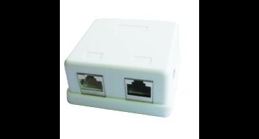 Two jack surface mount box with 2 CAT5e half-shielded keystone jacks