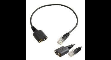 Double 3.5mm Audio Jack Female to Male RJ9 Plug Converter