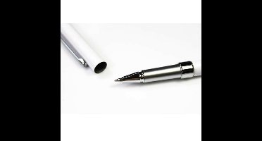 Universal stylus pen and Ordinary ball-point pen for Capacitive Screens-White