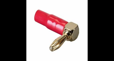 Vergulde banaanstekker met 90° Hoek, Male, Rood