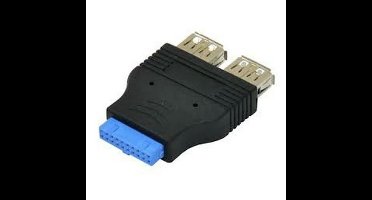 USB 3.0 19Pin Header to 2x USB A Female Adapter
