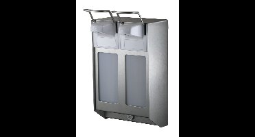 Mediqo-line MediQo-line duo zeepdispenser 500ml + afsluitplaten MQDV05E - RVS