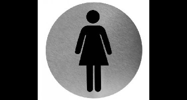 Mediclinics Mediclinics pictogram vrouw zelfklevend rond PS0002CS - RVS