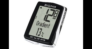 Sigma BC 14,16 STS CAD Kilometerteller 24 functies Cadans - Zwart