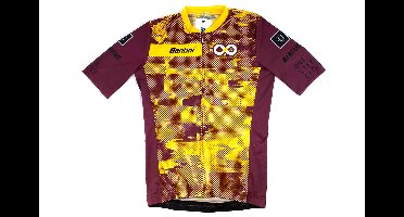 Santini One Life Cycle Team Wielertrui - kastanjebruin / geel