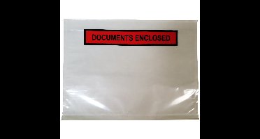1000 Paklijstenveloppen A5 225x165mm Documents Enclosed PP