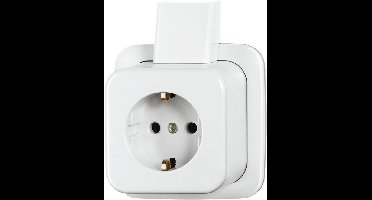 Busch-Jaeger wandcontactdoos opbouw 1-voudig wit randaarde