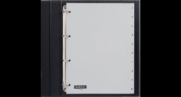 Tabbladen 4-gaats 1-10 grijs PP Quantore