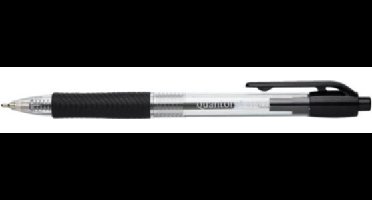 12x Quantore balpen rubber grip zwart medium