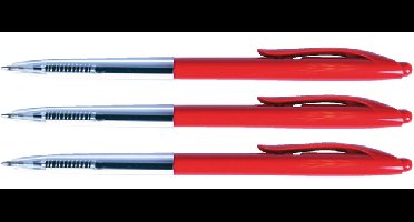 50x Quantore balpen drukknop rood medium