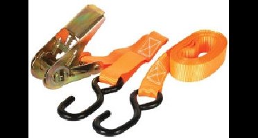 Ratelspanband incl. haken 4.5 m x 25 mm Perel ARAT6 500 kg