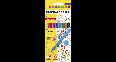 8 Glitter viltstiften Eberhard Faber EF-551008