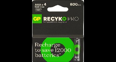 GP ReCyko Pro AAA batterijen 800 mAh (4)