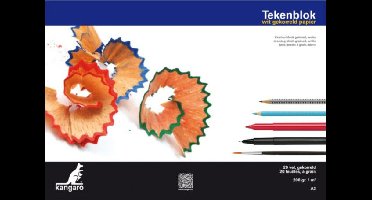 Kangaro tekenblok A3 200 gram 20 vel wit gekorreld