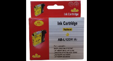 Huismerk Brother LC-123Y cartridge geel