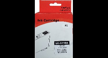 Huismerk Brother LC-421BK cartridge zwart