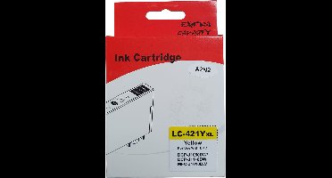 Huismerk Brother LC-421XLY cartridge geel