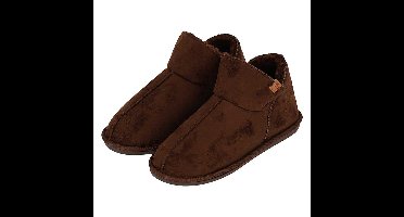 Apollo heren sloffen - instappers - bruin - suede look - hoog model - pantoffels - harde zool