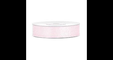 Luxe sierlint/cadeaulint - lichtroze - 12 mm x 25 meter - satijn