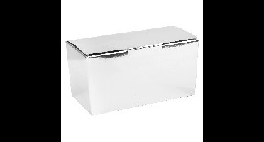 Santex cadeaudoosje/bonbondoosje - 11 x 5 cm - Bruiloft bedankje - 25x stuks - zilver - 125 gram