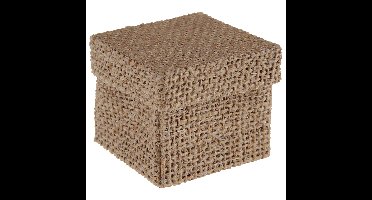 Santex cadeaudoosje Natural - Bruiloft bedankje - 4x stuks - jute - 5 x 5 cm