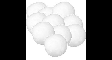 10x Witte kunst sneeuwballen 6 cm sneeuwversiering