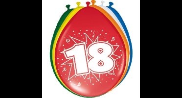 18 jaar verjaardag feest ballonnen - 24x stuks - feestartikelen leeftijd - versiering