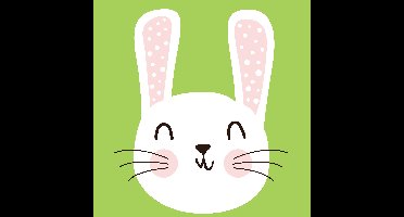 20x Pasen thema tafel servetten paashaas groen/wit 33 x 33 cm