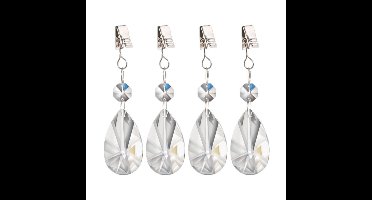 4x stuks tafelkleedgewichtjes kristallen druppels glas