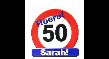 50 jaar verjaardag stopbord - Dia 50 cm - Leeftijd feestartikelen - verkeersbord - Karton