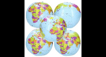 5x Wereldbollen aarde opblaasbaar