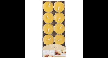 Arti Casa Geurtheelichtjes - 10x stuks - mango - geel - was/paraffine - 3,5 uur