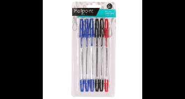 Balpennen set - 6 stuks - 3 kleuren