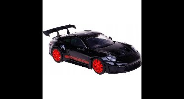 BBURAGO Modelauto - Porsche 911 - zwart/rood - 10 x 4,5 cm