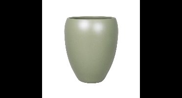Bloemen vaas/vazen bloempot army groen van keramiek D16 x H19 cm