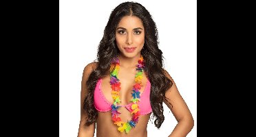 Boland Hawaii krans - multi color - 93 cm - tropisch thema - verkleden