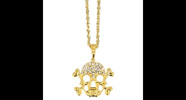 Boland Piraten ketting - schedel - goud - kunststof - carnaval - sieraden